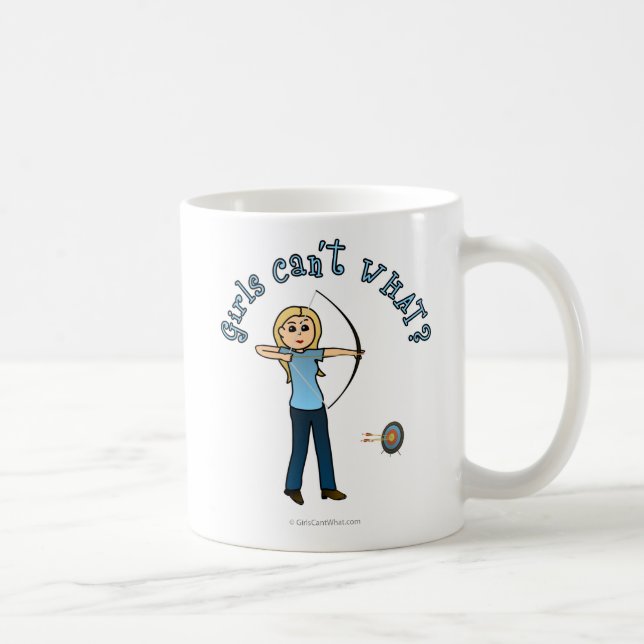 Blonde Archery in Blue Coffee Mug (Right)