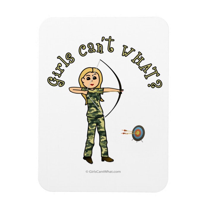 Blonde Archery in Camouflage Rectangular Magnet