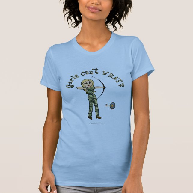Blonde Archery in Camouflage T-Shirt (Front)