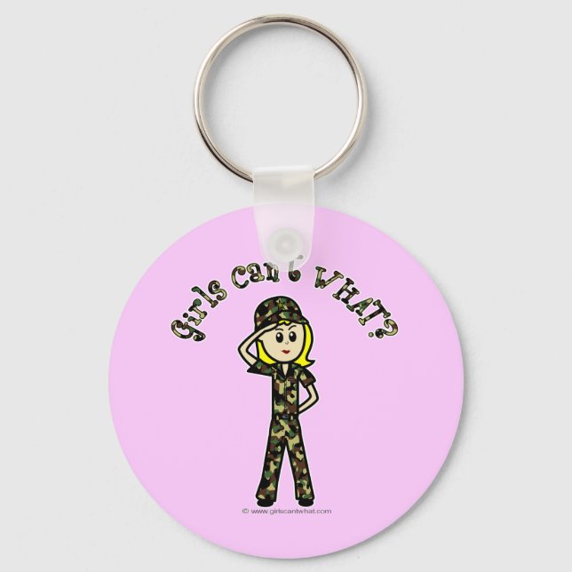 Blonde Army Woman Keychain (Front)