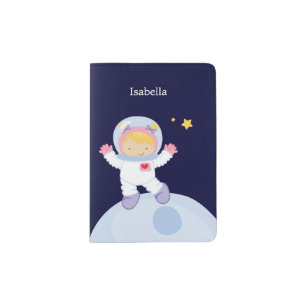 Blonde Astronaut Girl Passport Holder