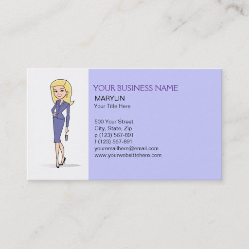 Customizable Blonde Avatar Business Card