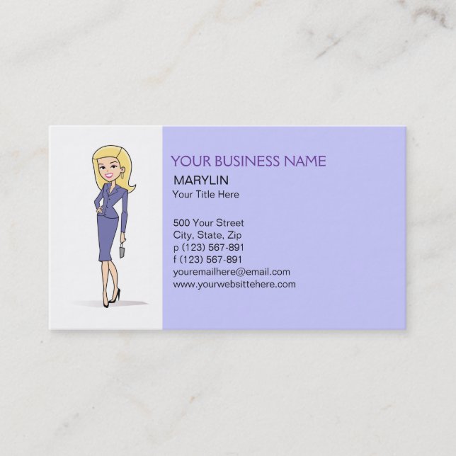 Blonde Avatar Business Card (Front)