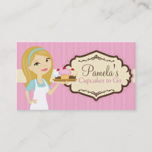 Blonde Baker Cupcake Business Cards D12