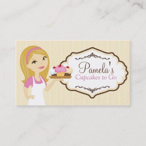 Blonde Baker Cupcake Business Cards D17