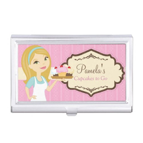 Blonde Baker Cupcake D12 Business Card Holder 1