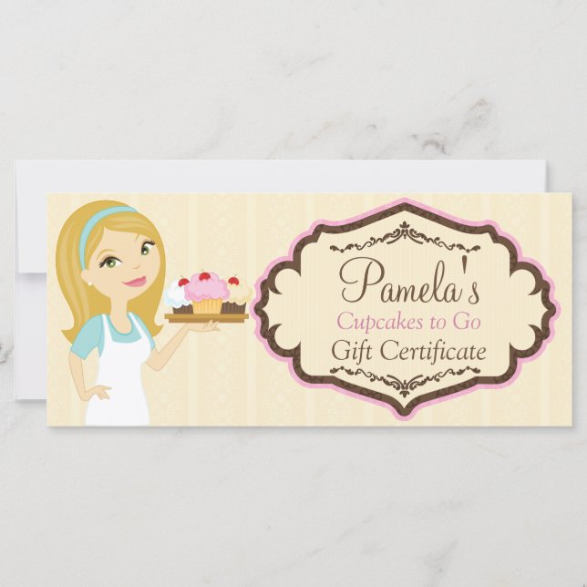 Blonde Baker Cupcake D12 Gift Certificate 1 (Front)