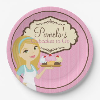 Blonde Baker Cupcake D12 Paper Plates