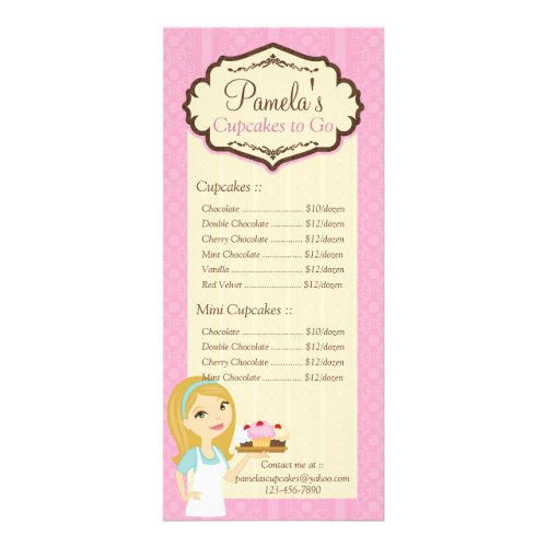 Blonde Baker Cupcake D12 Pricing Rack Card 1