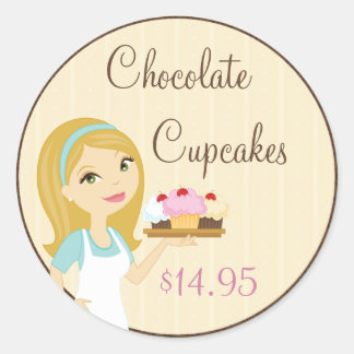 Blonde Baker Cupcake D12 Product Price Stickers