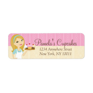 Blonde Baker Cupcake D12 Return Address Labels 3