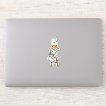 Blonde Baker Girl Sticker by ShopDesigns at Zazzle