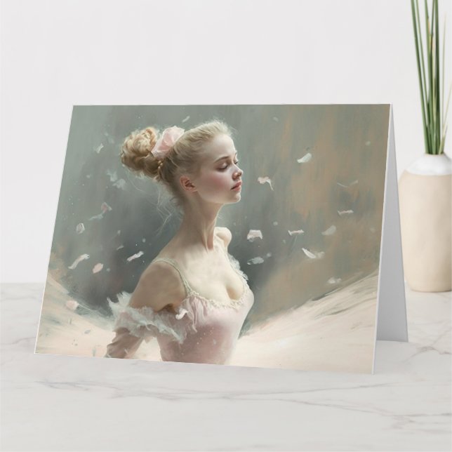 Blonde ballerina , a girl who loves ballet card (Front)