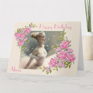 Blonde ballerina , a girl who loves ballet card