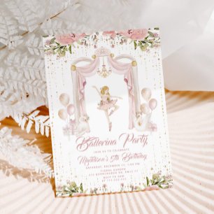 Blonde Ballerina birthday Center stage Invitation