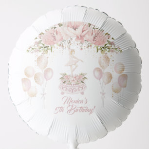Blonde ballerina blush pink ballet birthday party balloon