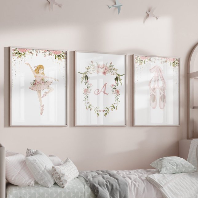 Blonde ballerina prints blush pink girl room (Creator Uploaded)