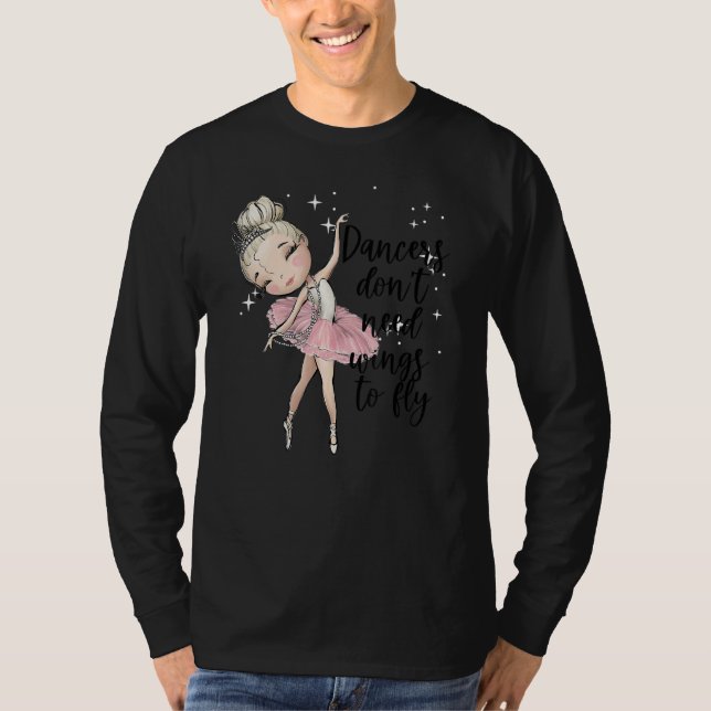 Blonde Ballet Dancer Girls Ballerina Dance Class W T-Shirt (Front)