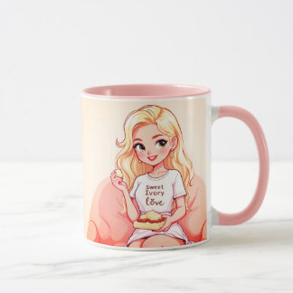 Blonde Beauty Ceramic Mug - Vibrant Yellow Hair