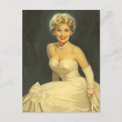 Blonde Beauty Pin Up Art Postcard