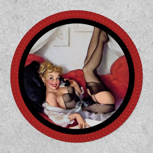 Blonde Beauty  Pin Up Girl _ Vintage Art Patch