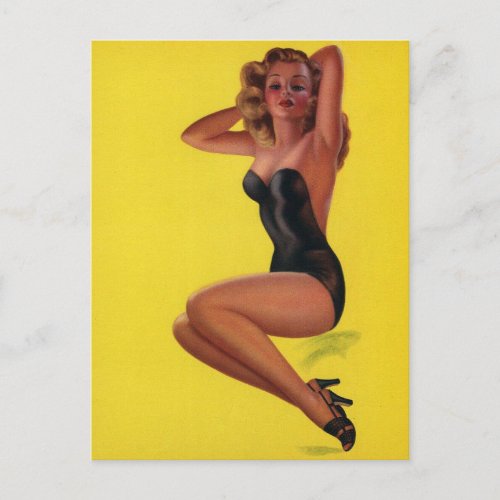 Blonde Beauty  Vintage Pin Up Girl  Postcard