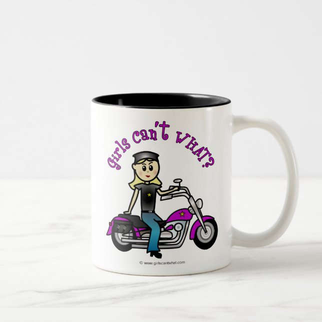 Blonde Biker Two-Tone Coffee Mug (Right)