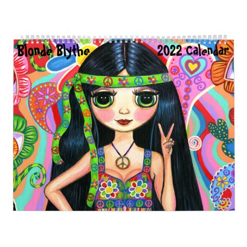 Blonde Blythes Big Eye Art Mermaids Hippies Cute Calendar
