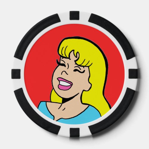Blonde Bombshell Comic Strip Poker Chip