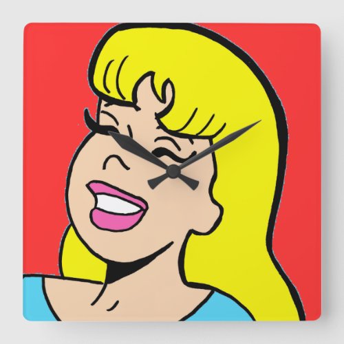 Blonde Bombshell Comic Strip Wall Clock