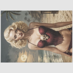 Blonde Bombshell – Edgy Pin-Up Decoupage Tissue Paper