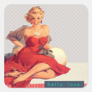 Blonde Bombshell Square Sticker