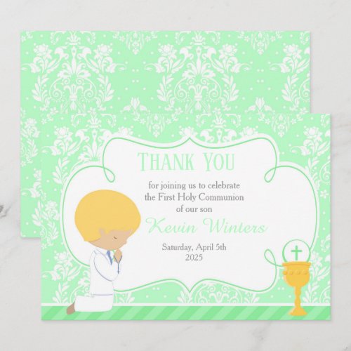 Blonde Boy First Communion Damask