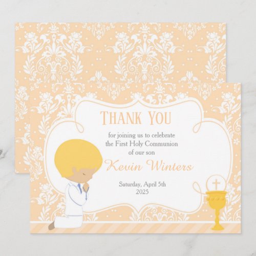 Blonde Boy First Communion Damask