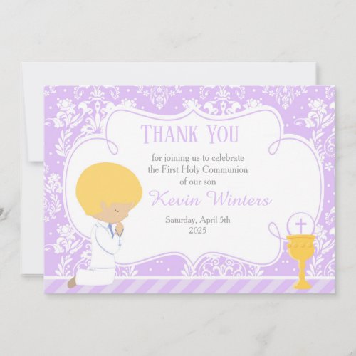 Blonde Boy First Communion Damask