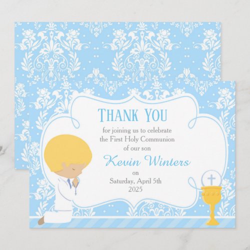 Blonde Boy First Communion Damask