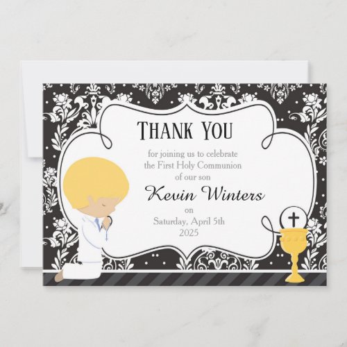 Blonde Boy First Communion Damask