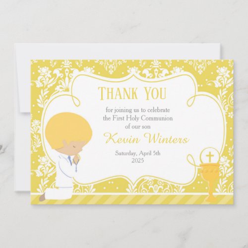 Blonde Boy First Communion Damask
