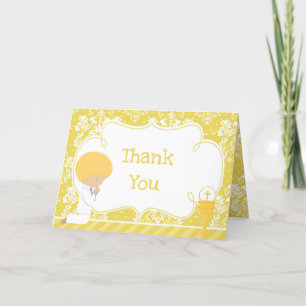 Blonde Boy First Communion  'Thank You' Letterpress Thank You Card