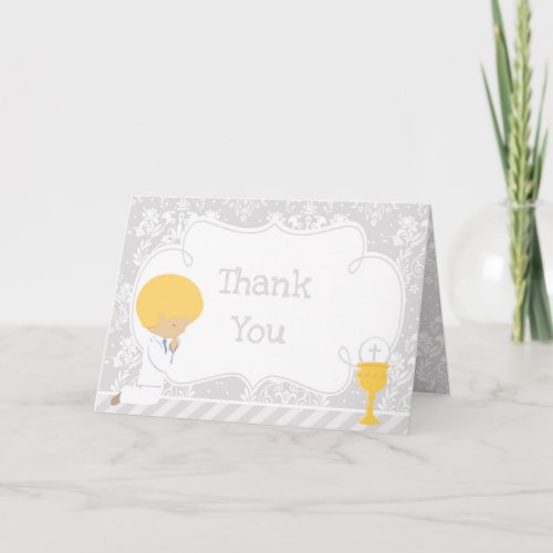 Blonde Boy First Communion  'Thank You'