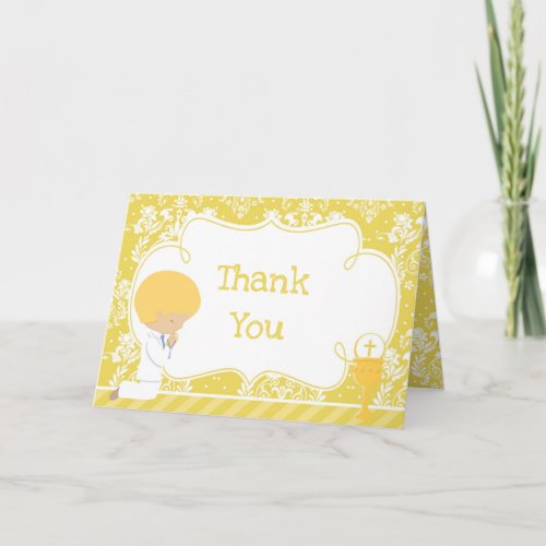 Blonde Boy First Communion  'Thank You'