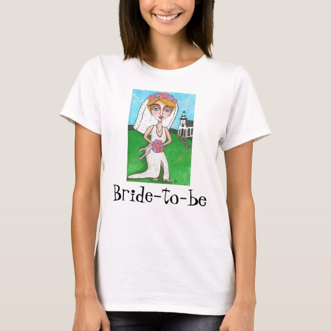 Blonde Bride & Bling - Bride-to-be t-shirt (Front)