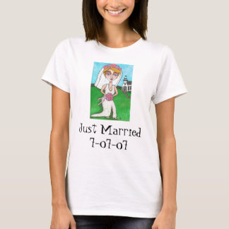 Blonde Bride & Bling - Just Married t-shirt