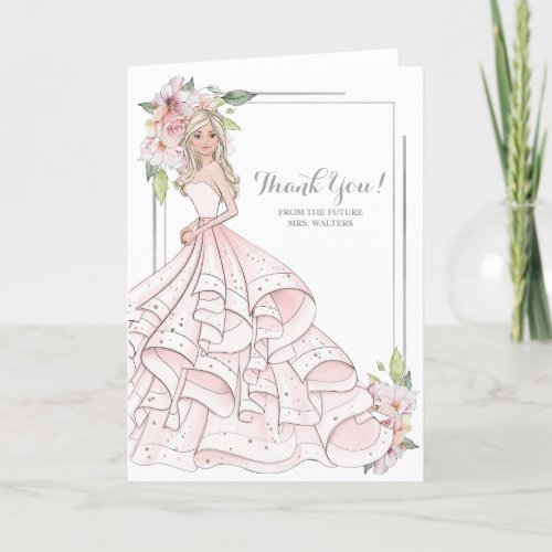 Blonde Bride Bridal Shower Future Mrs Thank You Card