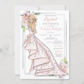 Blonde Bride Floral Bridal Shower Invitation (Front)