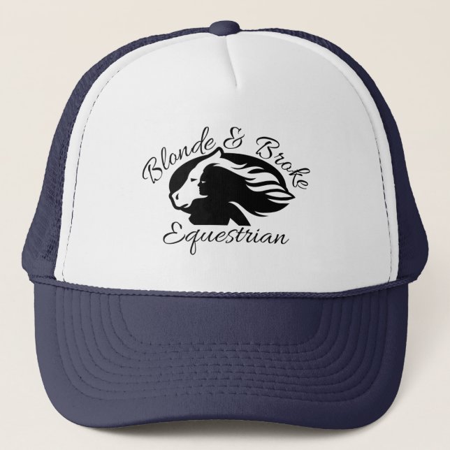 Blonde & Broke - Trucker Hat - Black Logo (Front)