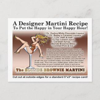 Blonde Brownie Martini Recipe Postcard
