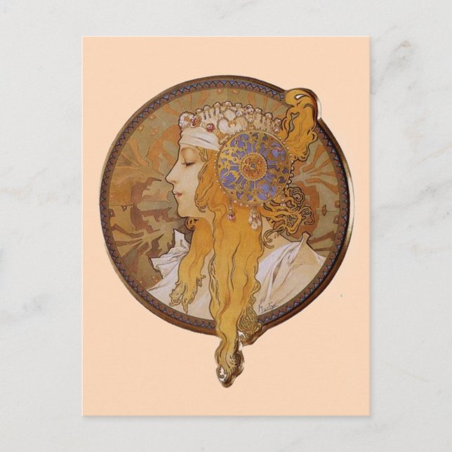 Blonde by Alphonse Mucha Postcard (Front)