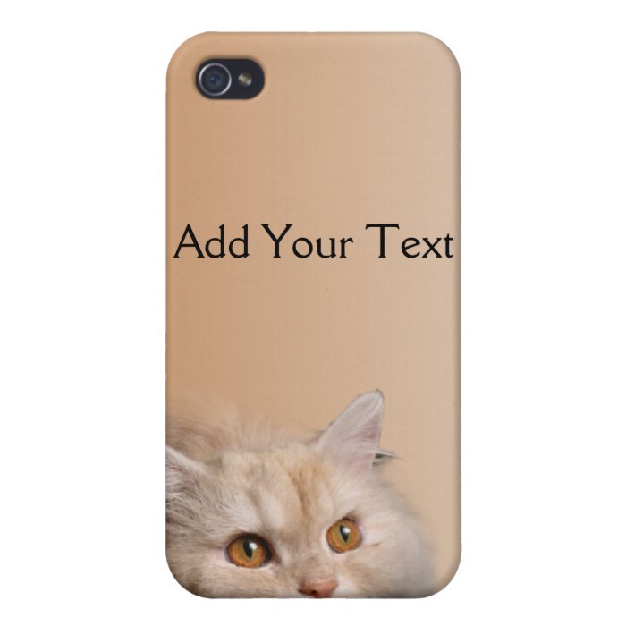 Blonde Cat with Topaz Eyes on Cinnamon Border iPhone 4 Covers