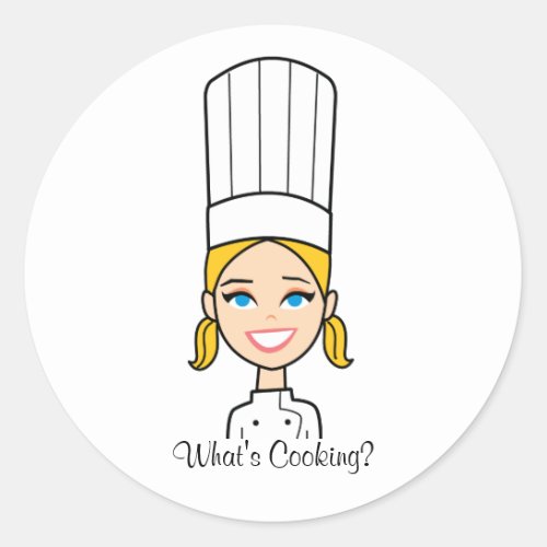 Blonde Chef Cartoon Sticker _ Baker Lady